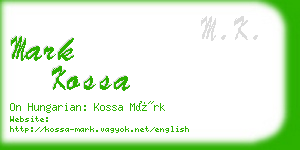 mark kossa business card